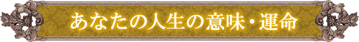 あなたの人生の意味・運命